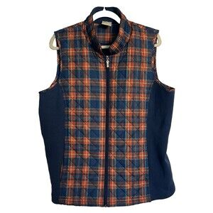 Blair Women's Quilted Large Blue and Orange Vest